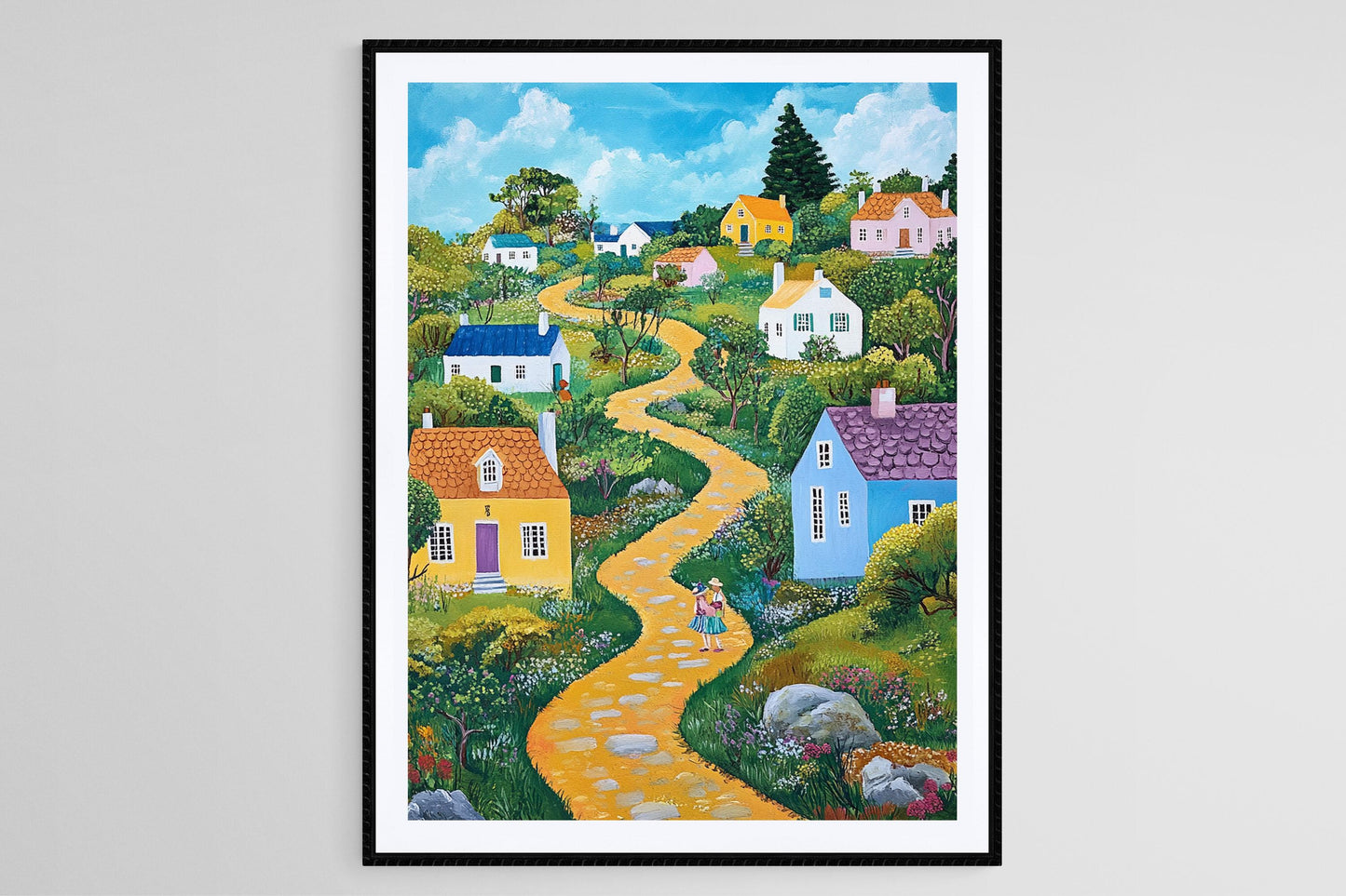 Affiche Village des Bermudes – Illustration de la Vie Insulaire