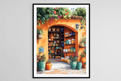 Affiche Art de la Poterie de Bermuda – Illustration de Céramiques Artisanales