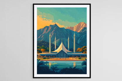 Affiche Faisal Mosque – Poster Art Moderne du Pakistan