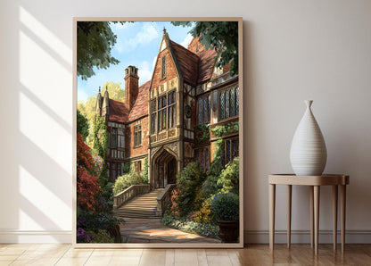 Affiche Tudor – Poster Art de l'Architecture Anglaise Élégante