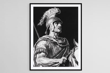 Affiche Jules César – Poster Illustration Équestre du Leader Historique