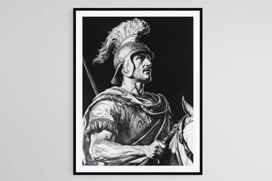 Affiche Jules César – Poster Illustration Équestre du Leader Historique