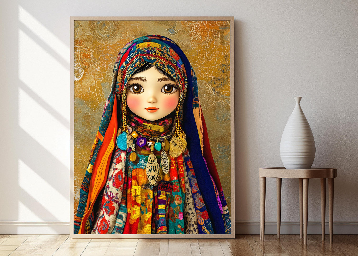 Affiche Fille Kurde – Poster Robe Traditionnelle et Broderie