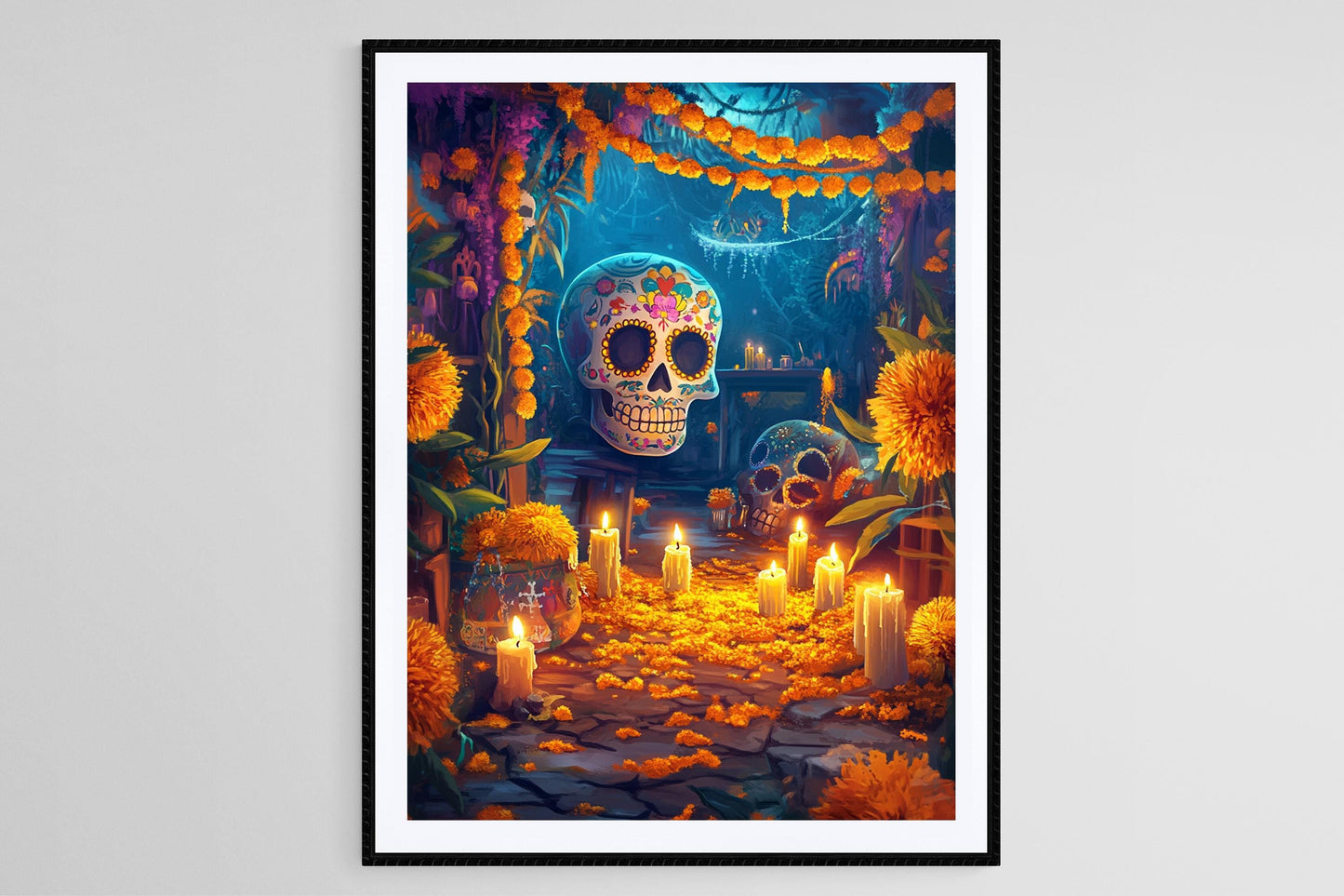 Affiche Dia de los Muertos – Illustration de la Célébration en Arizona