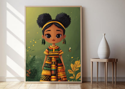 Affiche Tissu Kente Ghanéen – Poster Art Coloré et Traditionnel