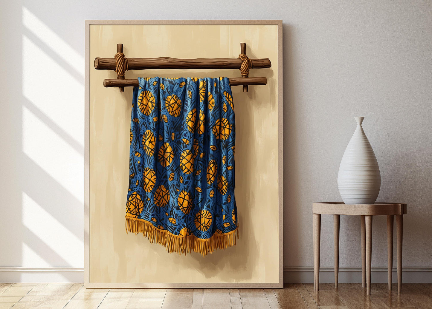 Affiche Aso Oke Nigérian – Poster d'Art avec Motifs Textiles Intriqués