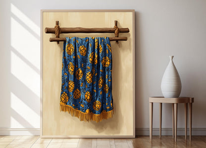 Affiche Aso Oke Nigérian – Poster d'Art avec Motifs Textiles Intriqués