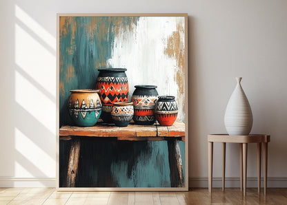 Affiche d'Art en Argile Nigérianne – Poster de Poterie Africaine Traditionnelle