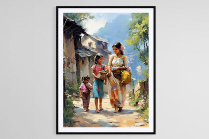 Affiche Vie Rurale – Poster Villagers du Tamil Nadu en Inde