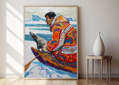 Affiche Inuit – Impression Art de Chasse aux Phoques en Arctique