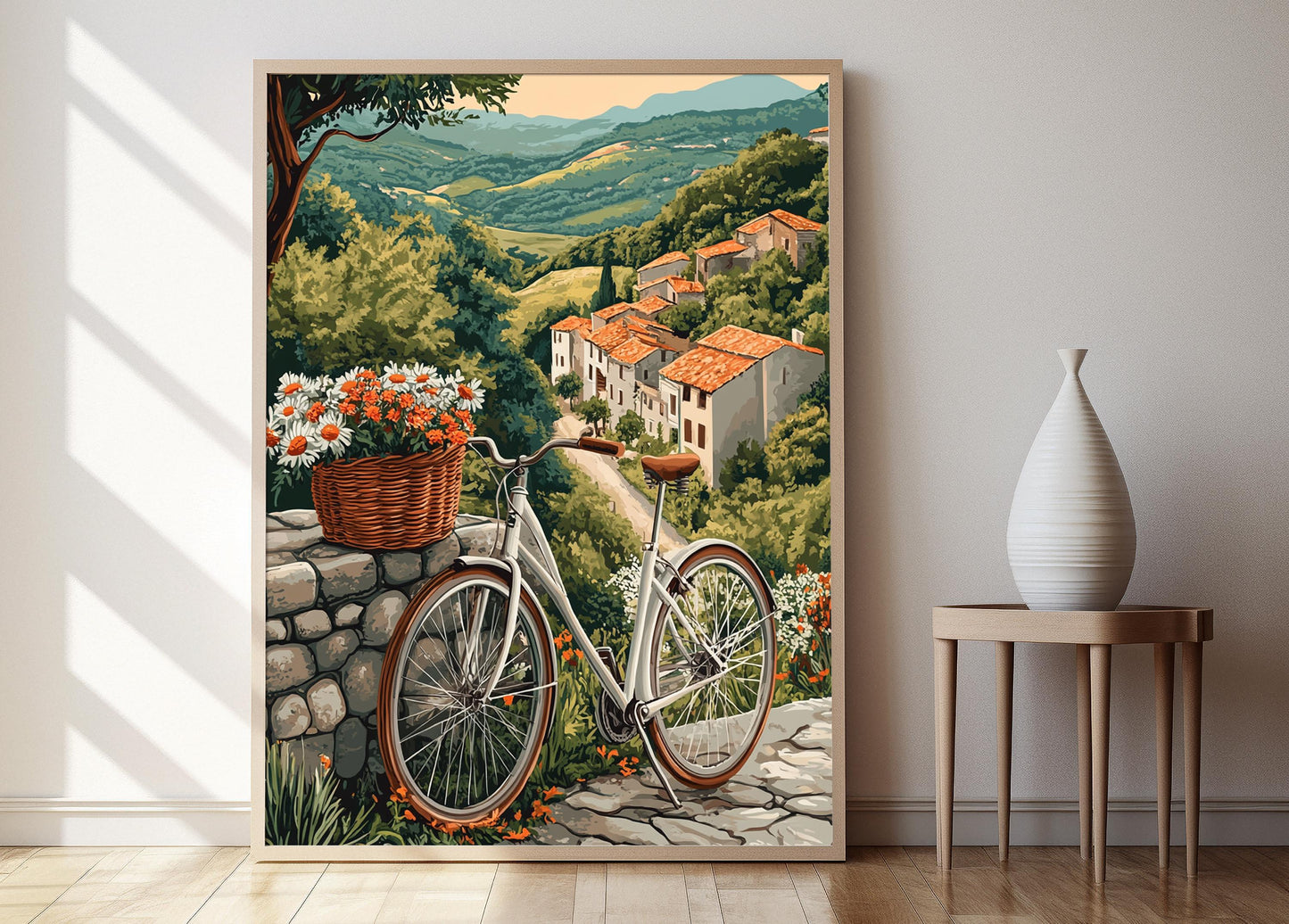 Affiche Vintage Vélo et Fleurs – Poster Scène de Ferme Argentin