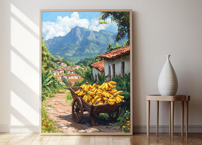 Affiche Roue de Fruits du Guatemala – Poster Artisanal Rustique