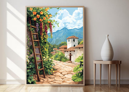 Affiche Guatemala – Poster Art de Ferme avec Pots en Terre et Herbes