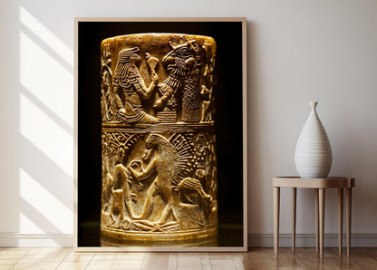 Affiche Sceau Cylindrique Mésopotamien – Art Royal et Symboles Religieux