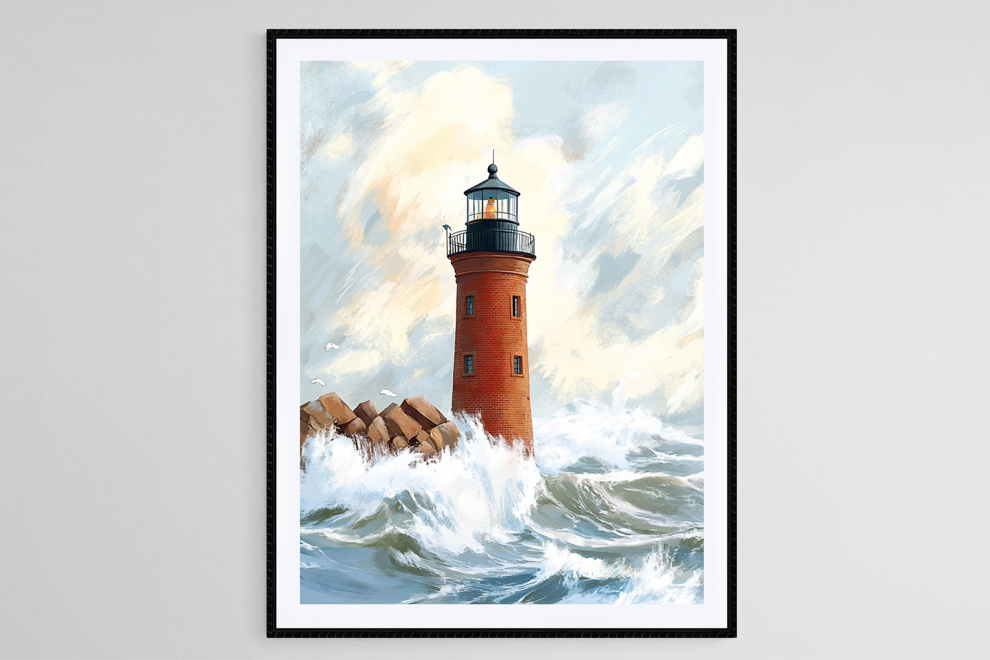 Affiche Phare de Breakwater East End – Art mural emblématique du Delaware