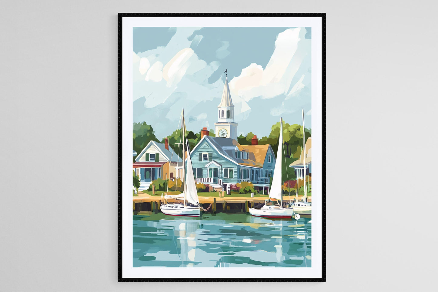 Affiche de Lewes, Delaware – Impression d'une scène côtière charmante