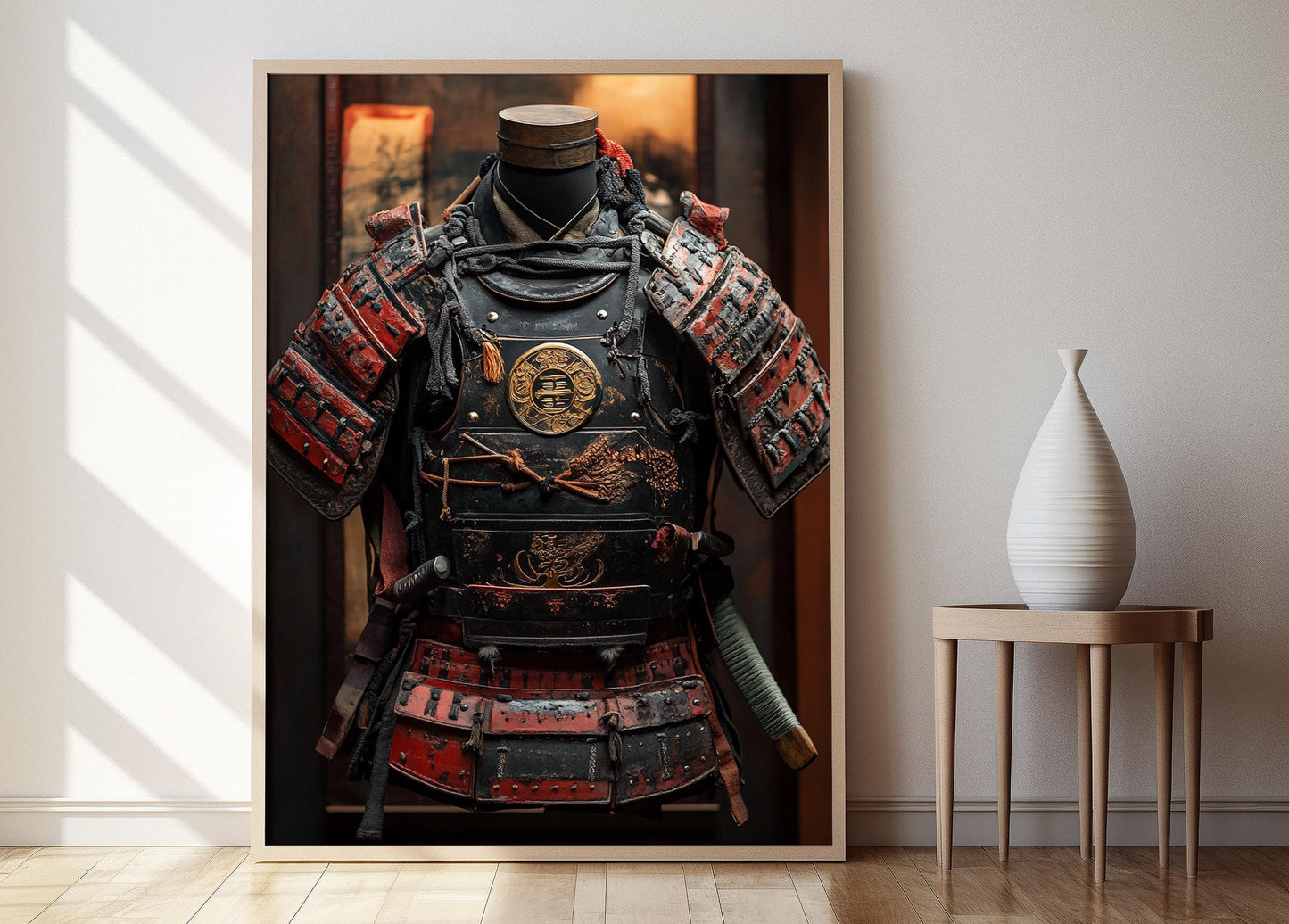 Affiche Armure de Torse Shogun – Poster Symboles de Blason Japonais