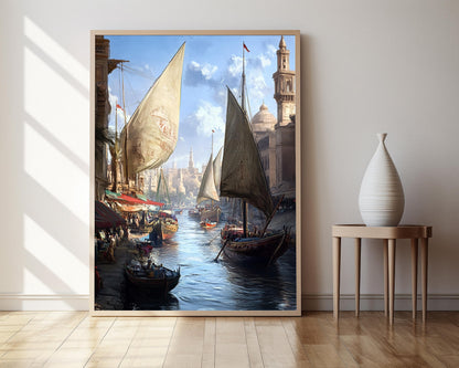 Affiche Canal de Suez – Poster Scène de marché égyptien