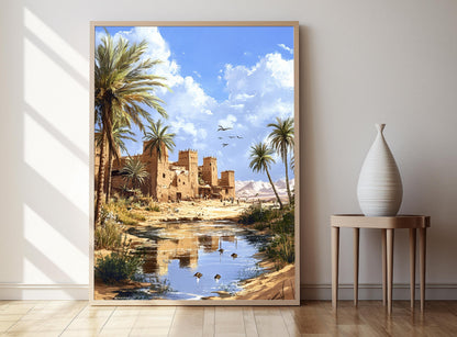 Affiche Oasis de Siwa – Poster Scène du Désert Égyptien