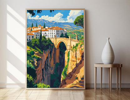 Affiche Ronda – Poster Village andalous et pont historique