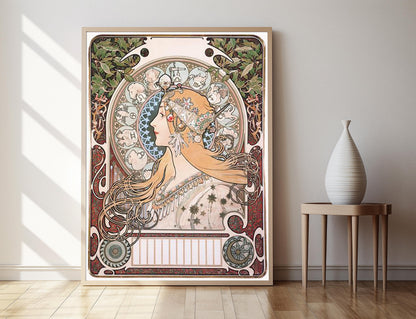 Affiche Zodiaque – Poster Alphonse Mucha, 1896, Élégance Artistique