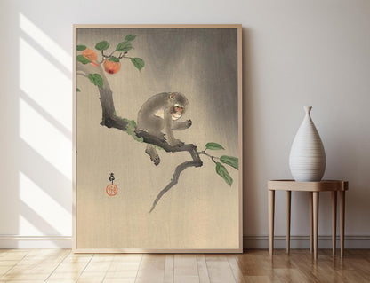 Affiche Singe sur l'arbre – Tirage d'art Ohara Koson, 1910, Shin Hanga