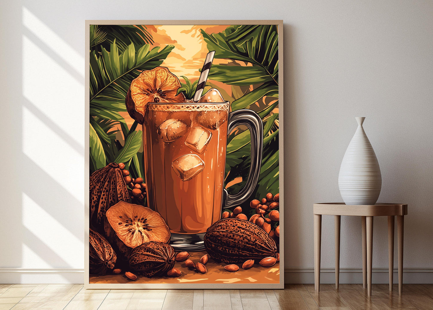 Affiche Tamarins du Costa Rica – Imprimé d'art avec pichet tropical