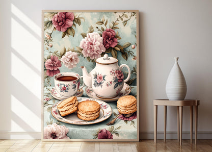 Affiche Thé Anglais – Poster Art avec Théière et Scones