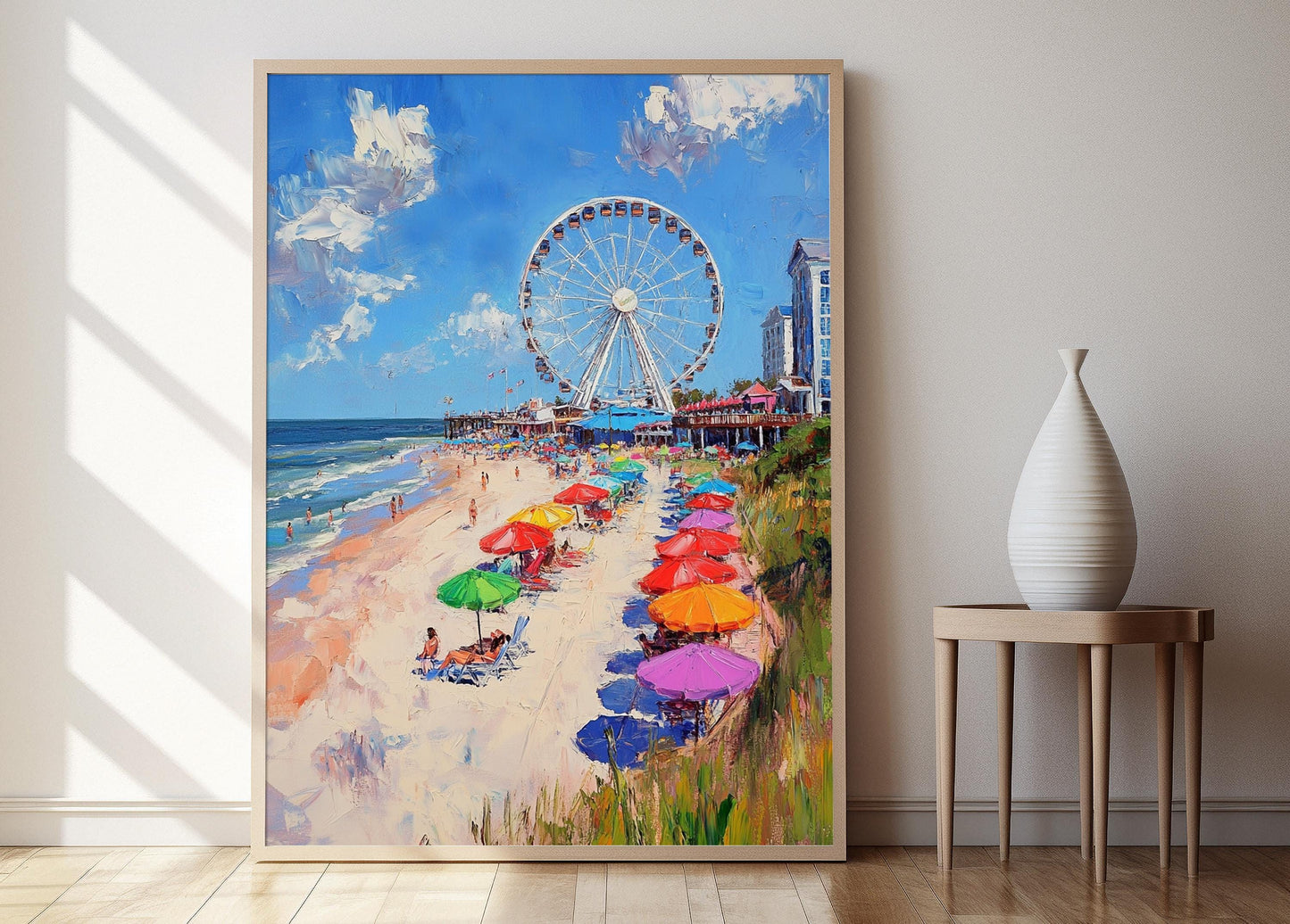 Affiche Myrtle Beach – Impression artistique de la plage et des parasols