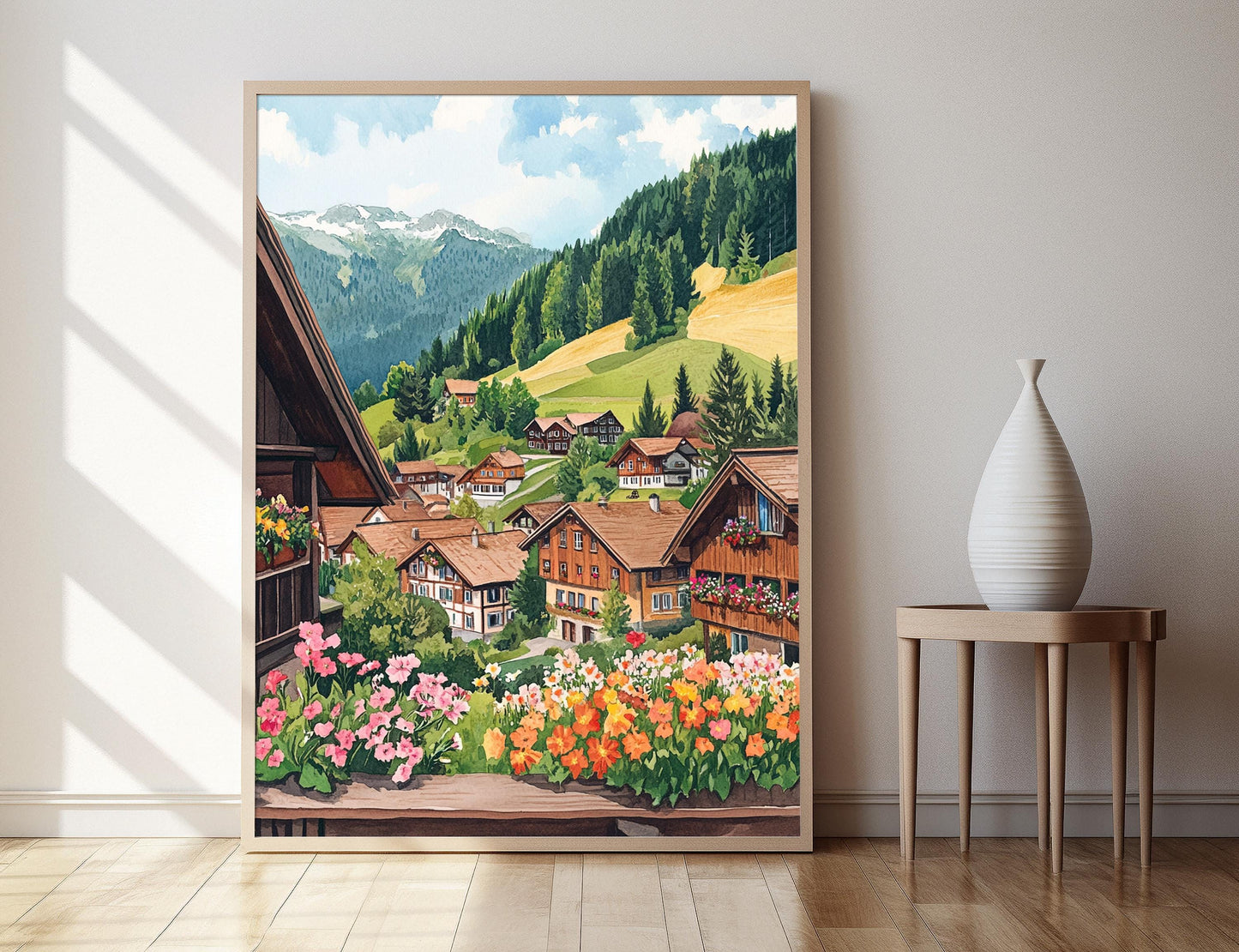 Affiche Alpbach – Impression artistique du village tyrolien