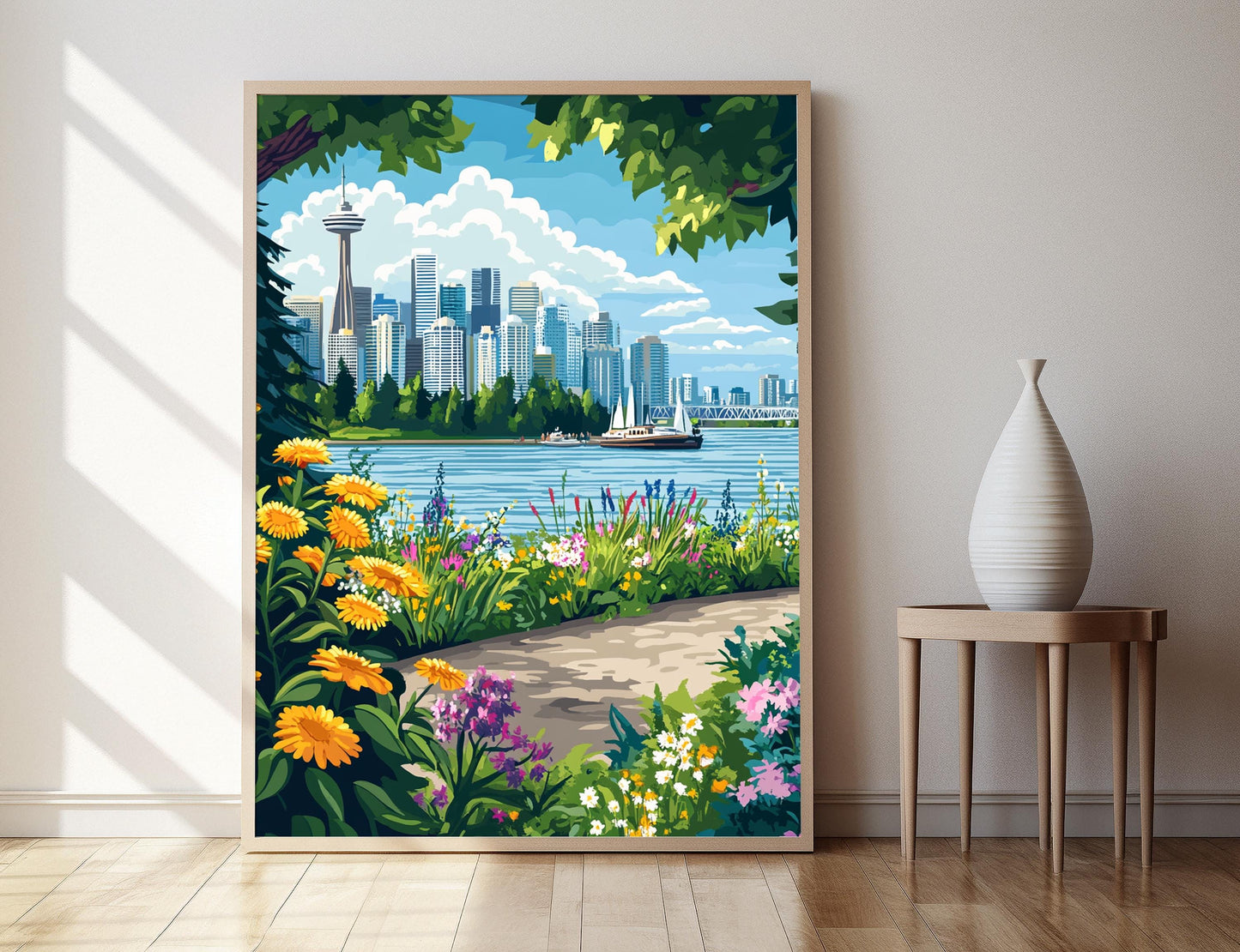 Affiche Stanley Park – Poster Art de Vancouver, Promenade et Skyline