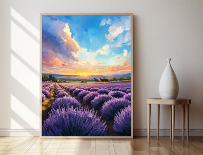 Affiche Champs de Lavande du Québec – Poster Paysage Floral d'Été