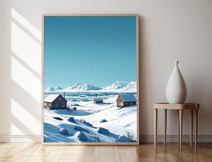 Affiche Nunavut – Tableau Art des Plaines Enneigées et Montagnes Glacées