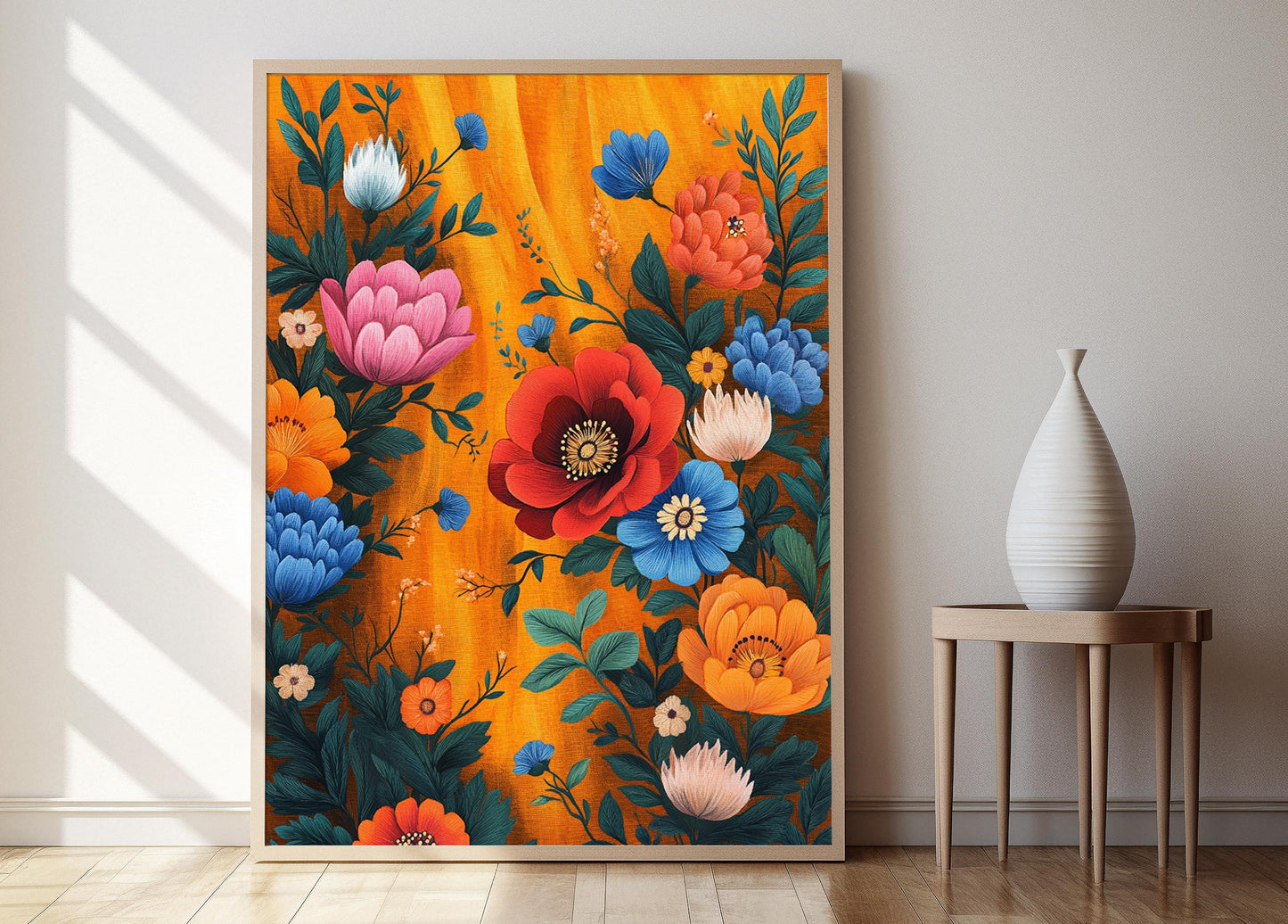 Affiche Phulkari – Poster Art de Dupatta en Broderie Punjabi Traditionnelle