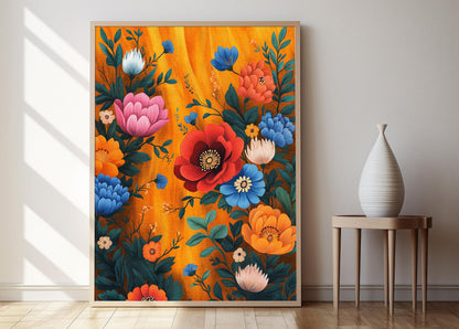 Affiche Phulkari – Poster Art de Dupatta en Broderie Punjabi Traditionnelle