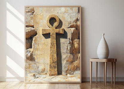 Affiche Ankh Égyptien – Poster Symbole Ancien de la Vie