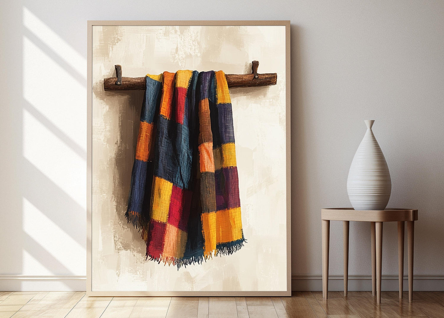 Affiche Tissu Kente – Poster Art traditionnel ghanéen