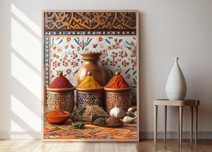 Affiche Épices Marocaines – Poster Décor Traditionnel de Cuisine