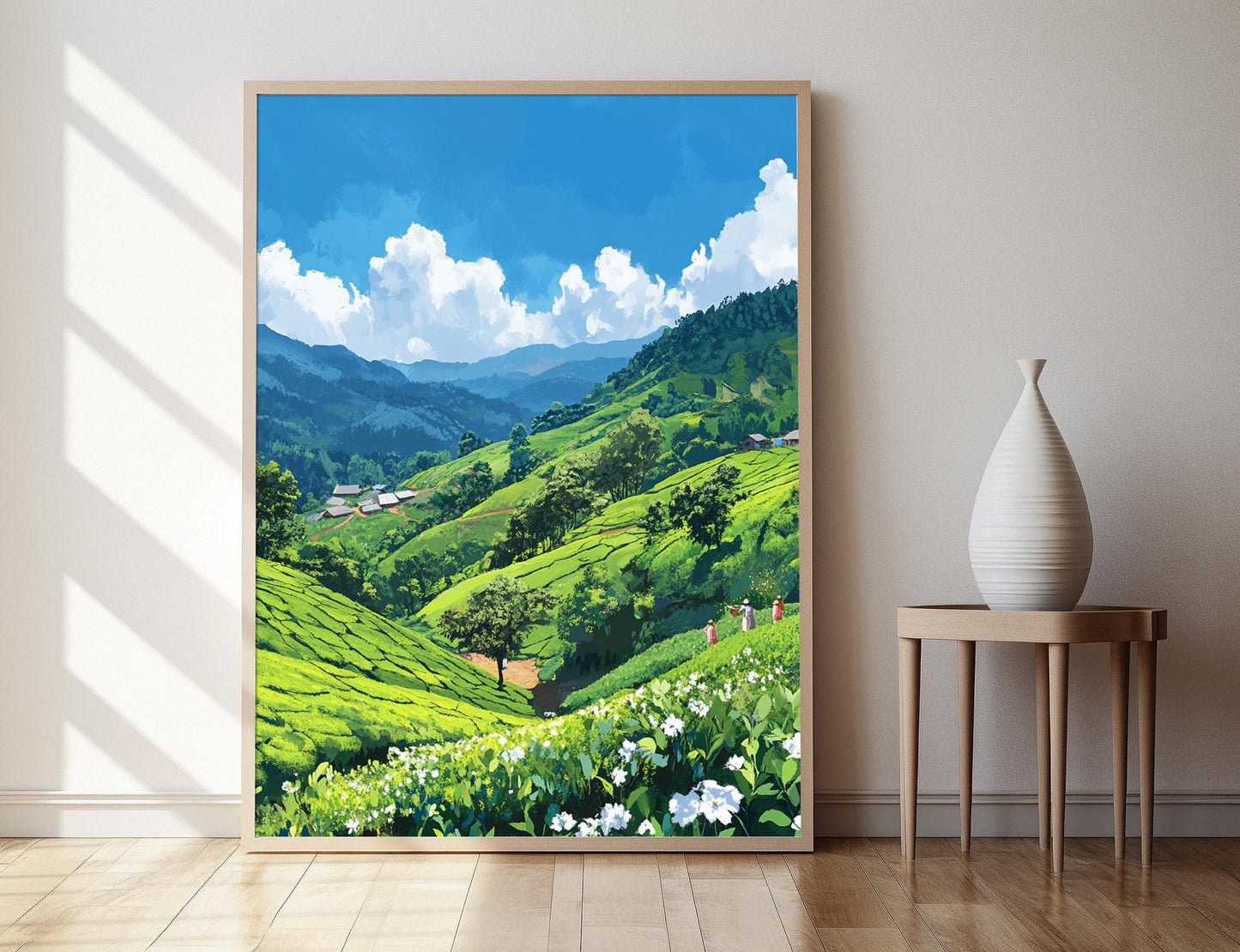 Affiche des Jardins de Thé de Srimangal – Poster Paysage des Collines Vertes du Bangladesh