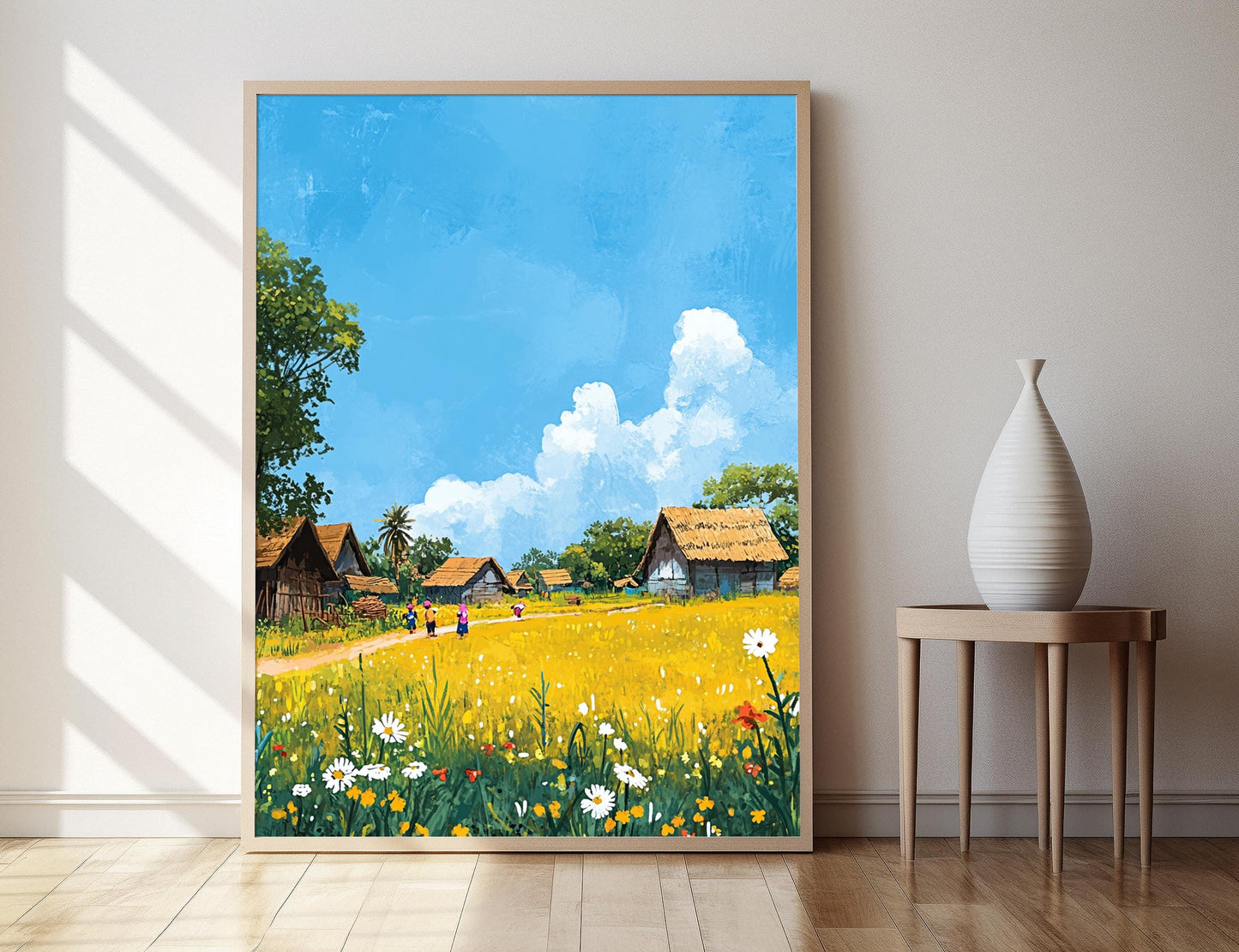 Affiche Village de Tangail – Poster Campagne du Bangladesh et Champs Ouverts