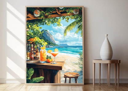 Affiche Bar de Copacabana – Impression artistique ambiance Rio