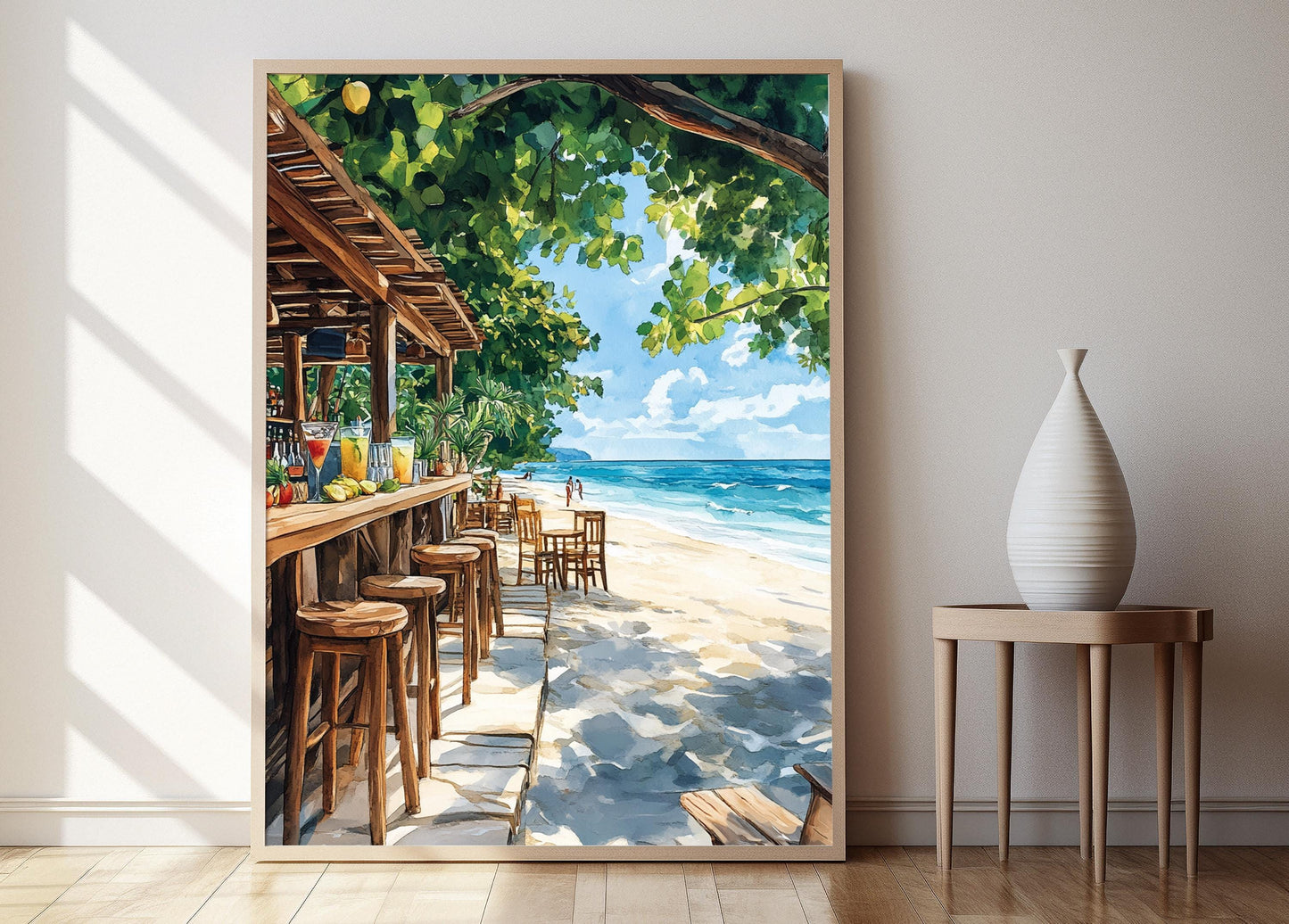 Affiche Nacpan Beach Bar – Poster Décor Tropical Philippin