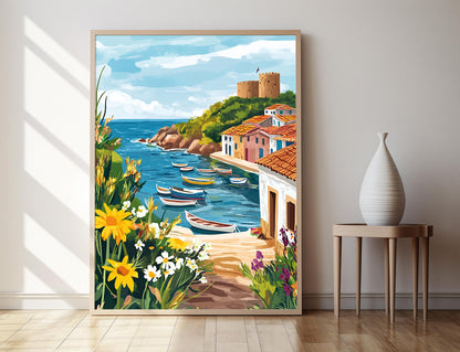 Affiche Cojímar – Illustration côtière de Cuba avec El Morro