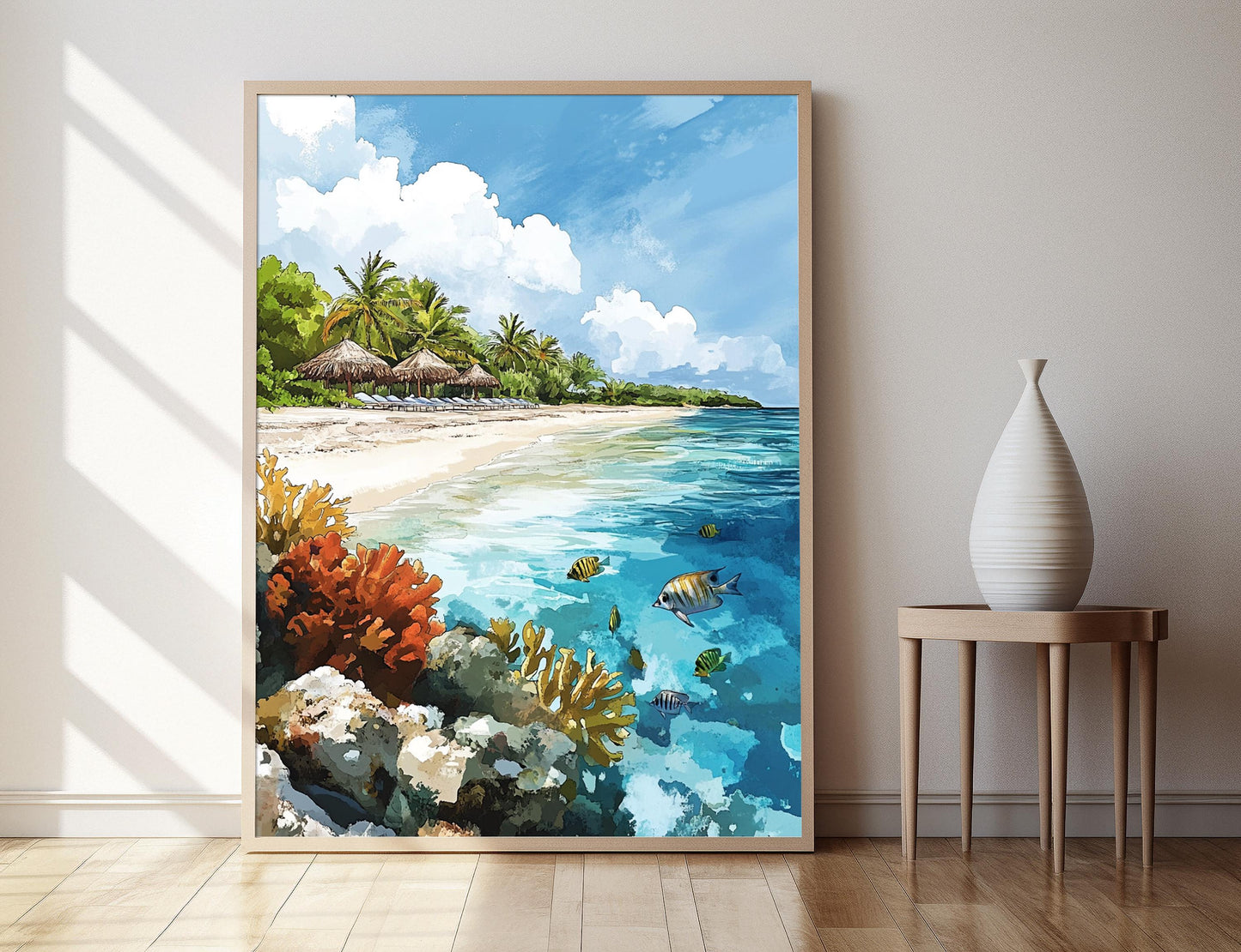 Affiche Cayo Coco – Poster Art de Plage, Sables Blancs et Eaux Cristallines