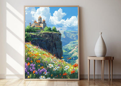 Affiche Monastère Tatev – Poster Vue Cliffside en Arménie