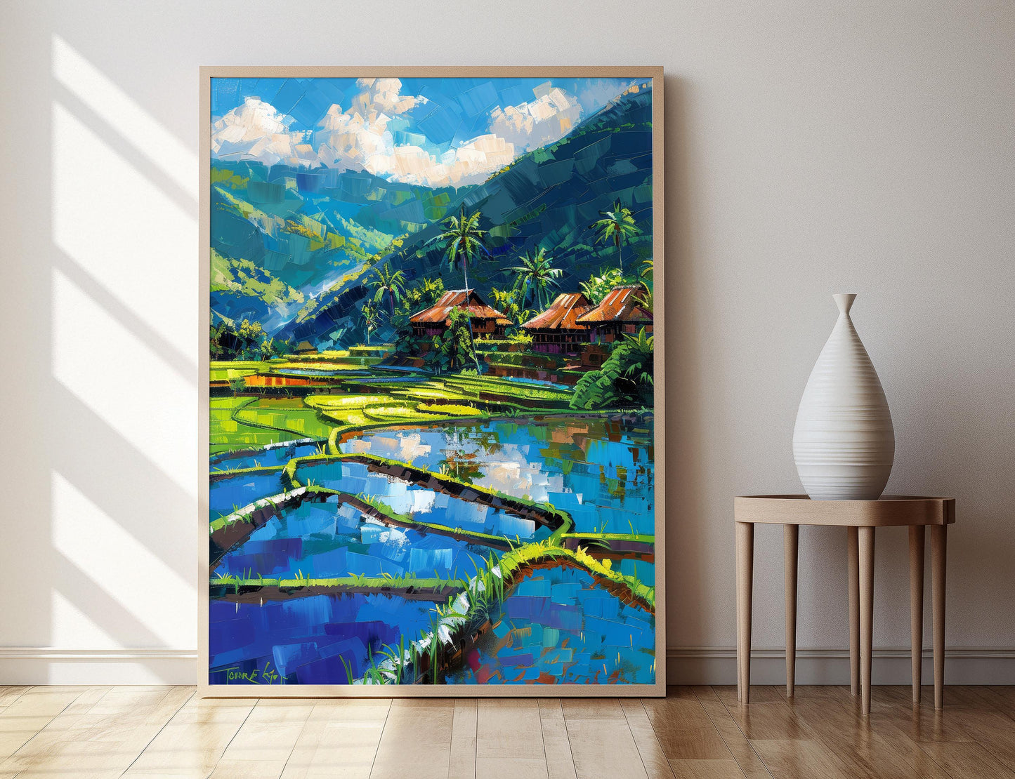 Affiche Champs de Riz Philippins – Poster Paysage Vibrant à Accrocher