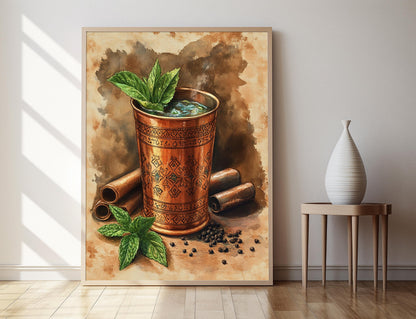 Affiche Jaljeera – Poster en verre cuivré avec motifs Warli