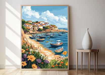 Affiche Village de Pêche à Gaza – Poster Vie Côtière Palestinienne