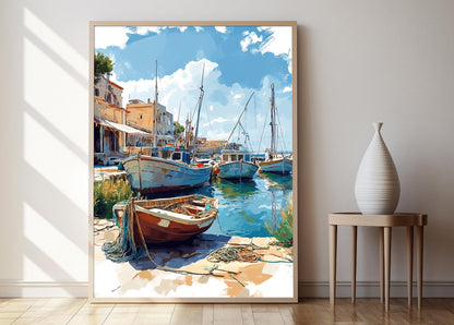 Affiche Port de Haïfa – Œuvre d'art sur la pêche palestinienne