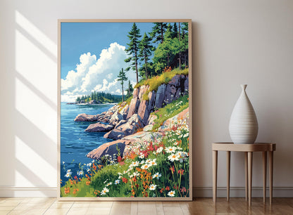 Affiche Lacs et Forêts – Poster Art Valaam, Pins de Russie